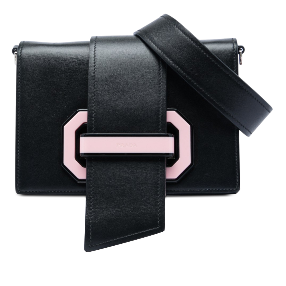 Pre-Loved Prada City Calf Plex Ribbon Crossbody